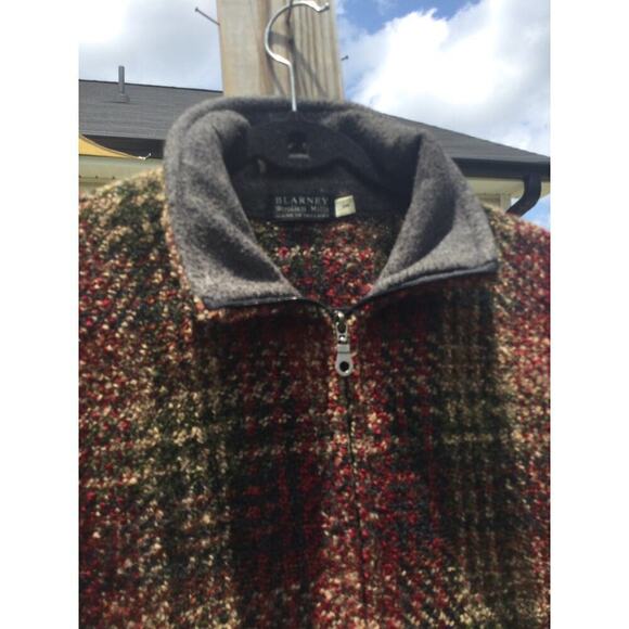 Blarney woollen mills Wool jacket small women brown plaid Ireland Irish full zip - Picture 2 of 10